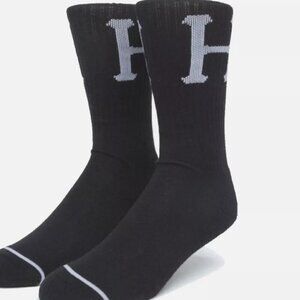 HUF Worldwide "Essential Classic H" Crew Socks (Black) Sock Size: O/S